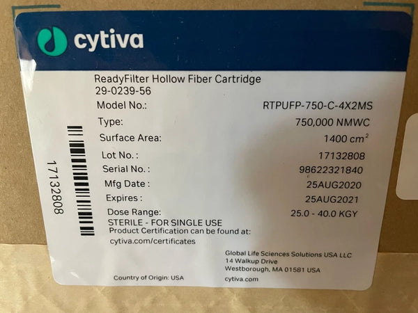Cytiva ReadyFilter Hollow RTPUFP-750-C-4X2MS Cartridge 750,000 NMWC, 1400cm2,