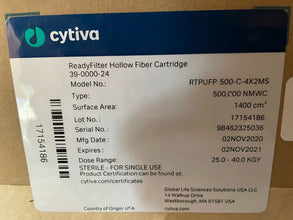 Cytiva ReadyFilter Hollow RTPUFP-500-C-4X2MS Cartridge 500,000 NMWC, 1400cm2,