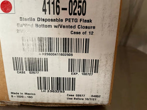 THERMO 250mL Disposable PETG Graduated Flask Baffles Vent Cap 4116-0250 NEW
