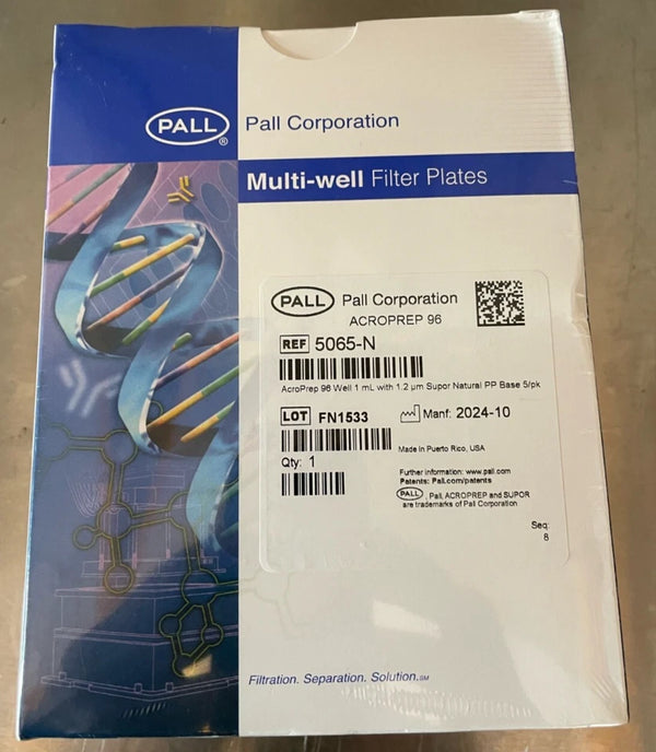 Pall 5065-N AcroPrep 96 Filtr Plates, 1 mL - 1.2um, Supor Memb, 5/Pk